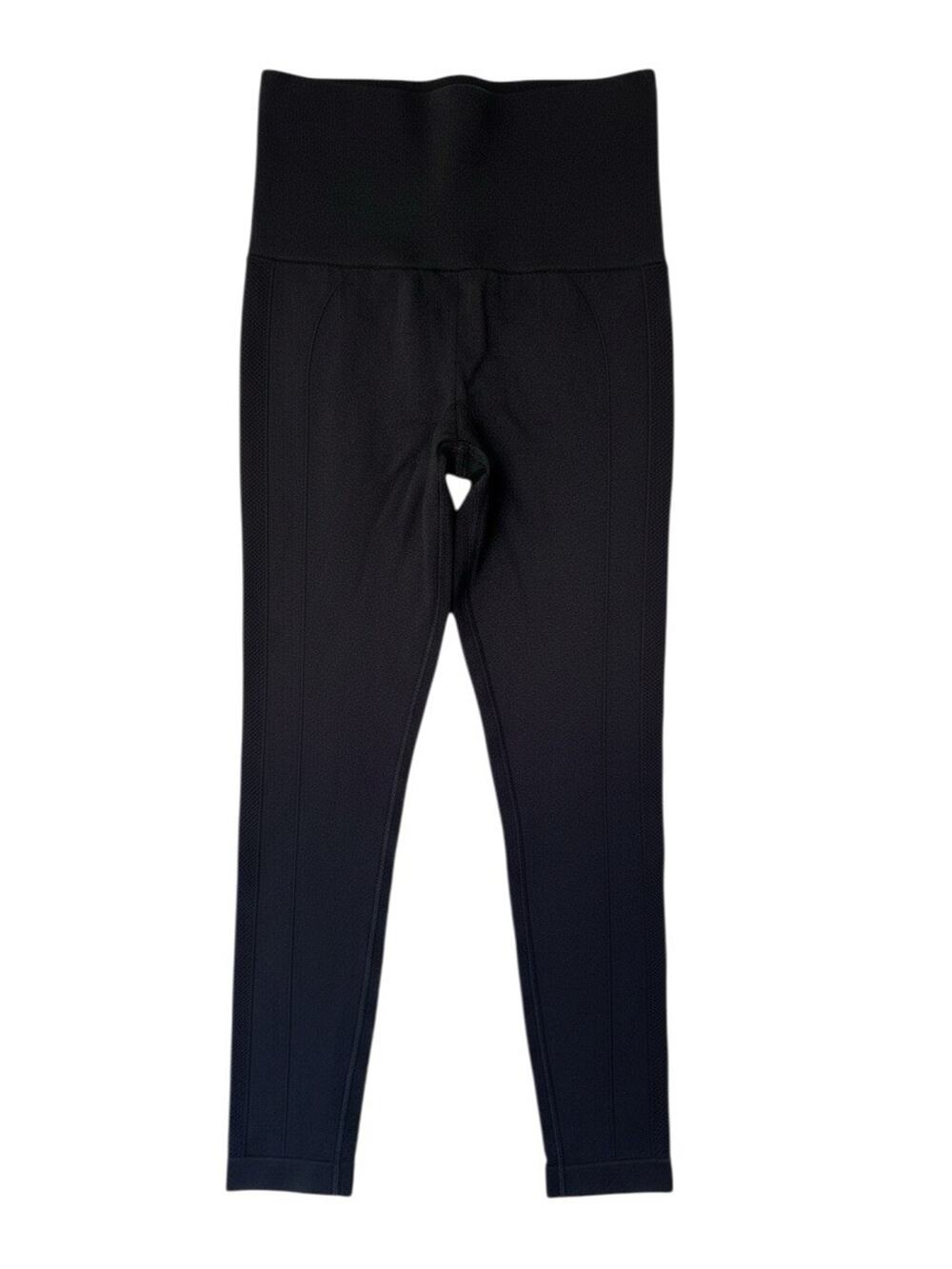 Homma Women’s Regular Black Seamless Knit High Rise Leggings L TC102